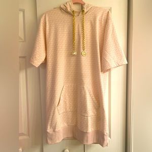 MICHAEL Michael Kors pink signature hoodie dress, size S